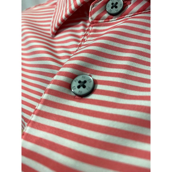 FootJoy FJ Pointe West Country Club Golf Polo Shirt Mens Large Red White Stripe - Picture 8 of 11